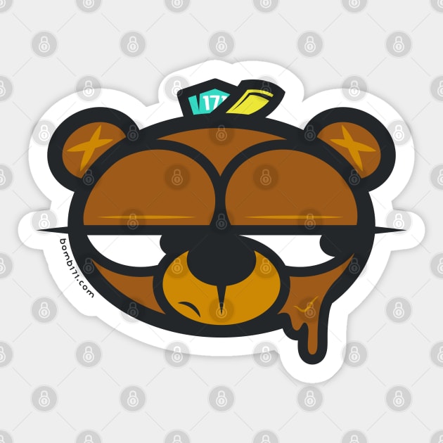 Chocolate Bear Head Drip Sticker by Bomb171